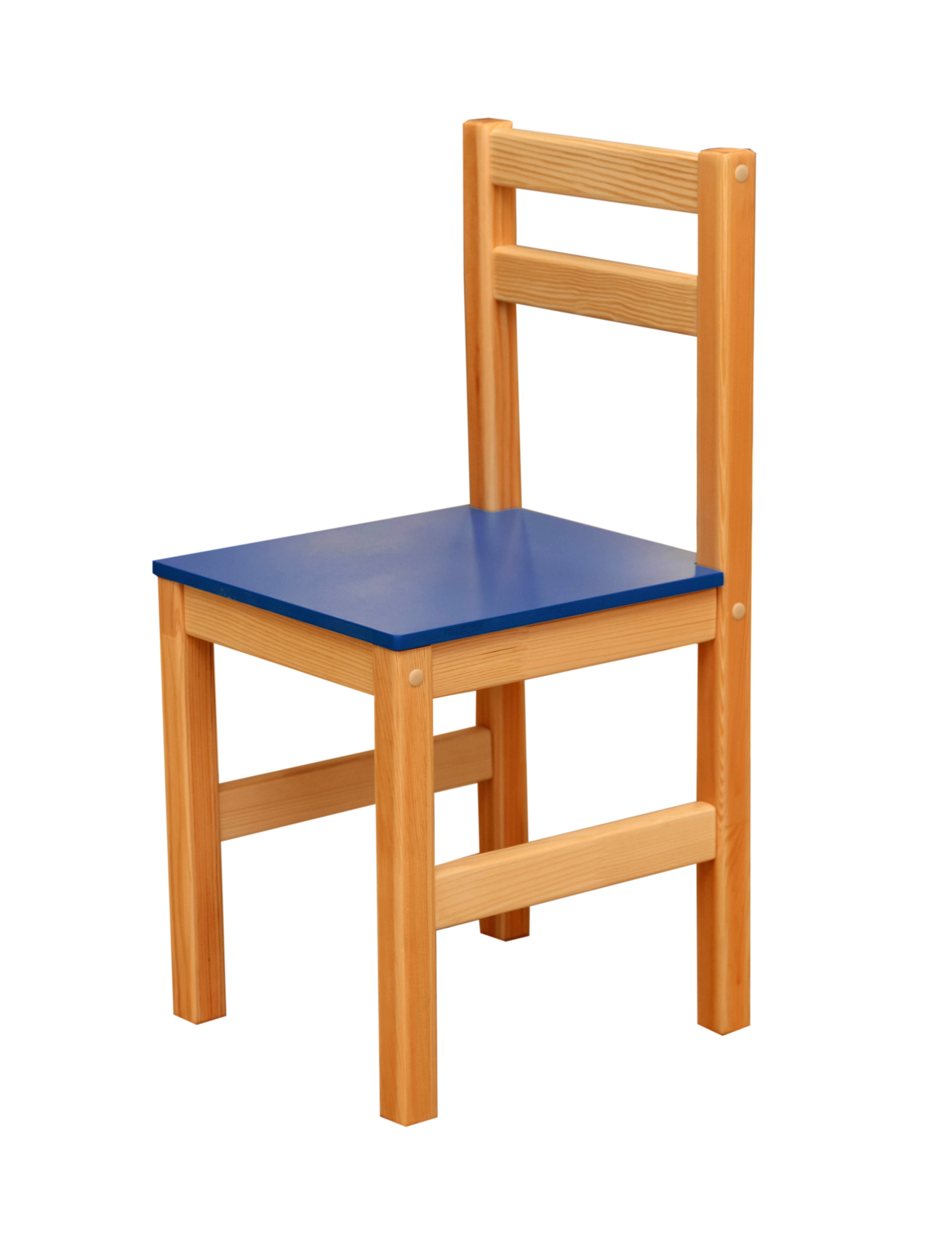 Дитячий стілець з натуральної деревини та МДФ сидінням, ЛЕЛЕКА, 300х310х645 мм.